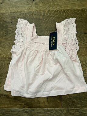 Polo by Ralph Lauren Light Pink Eyelet Tank Top